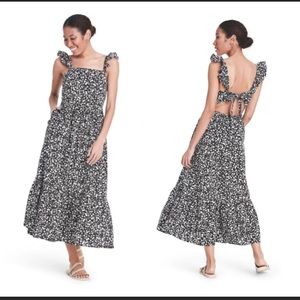 NWT sz 4 RIXO black and white floral dress